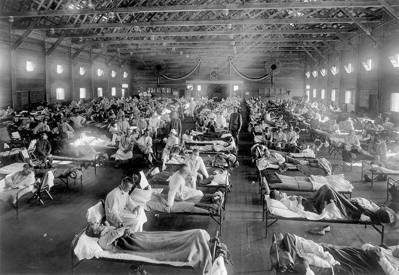 Госпиталь близ Форт-Райли, Канзас, 1918