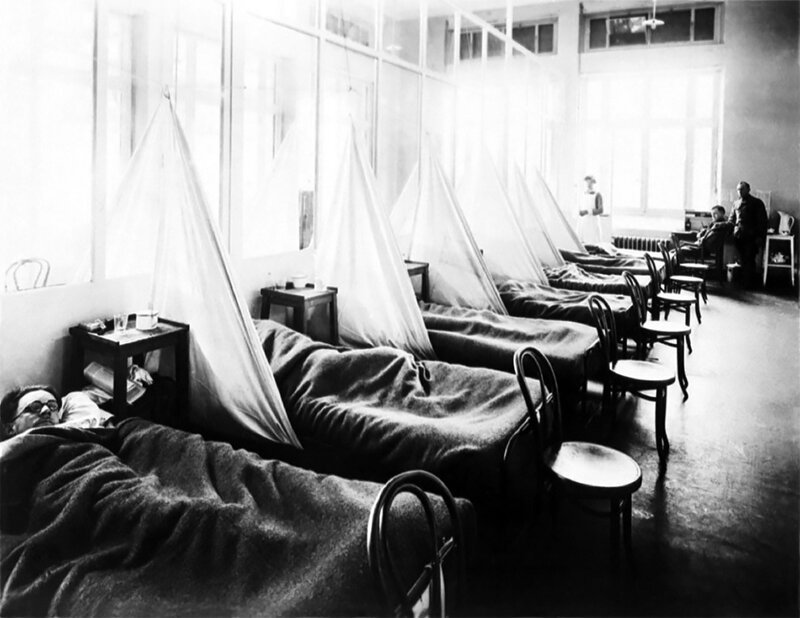 Лагерный госпиталь армии США в Экс-ле-Бене, Франция, во время Первой мировой войны