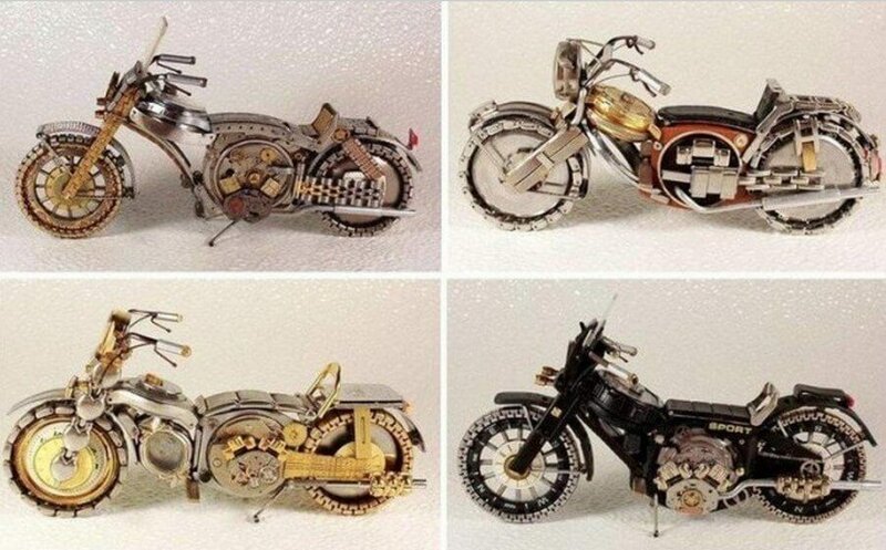 Украинский художник Дмитрий Христенко делает крутые вещи - мотоциклы из старых часов