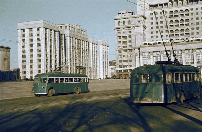 Московские троллейбусы 1938 года в цвете!