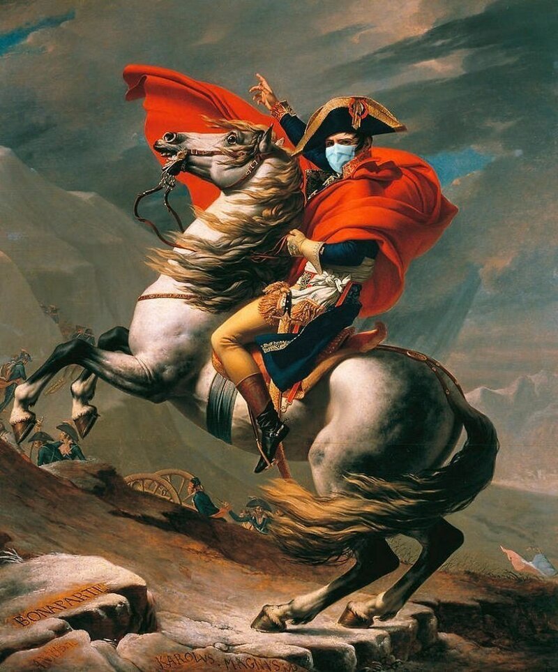 12. "Наполеон на перевале Сен-Бернар",  Жак-Луи Давид, 1801-1805