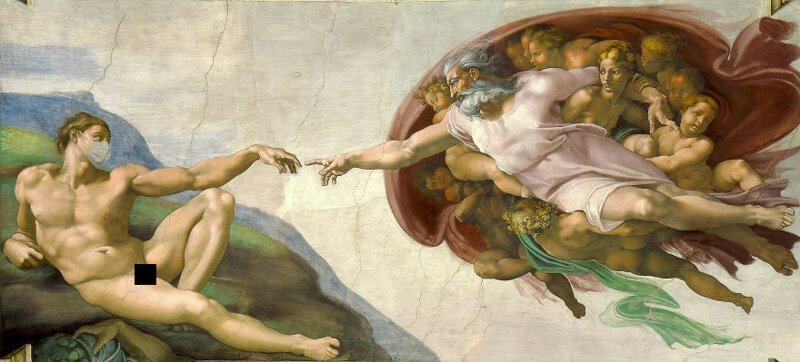 18. "Сотворение Адама", Микеланджело, 1512