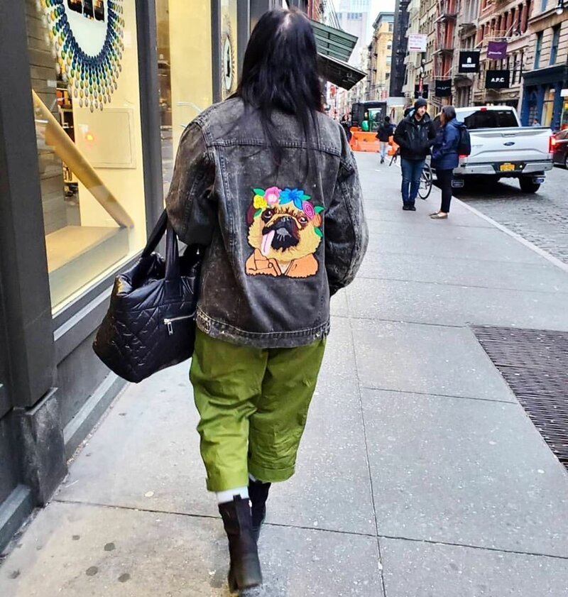 Нью-Йорк сзади:  модные люди на улицах