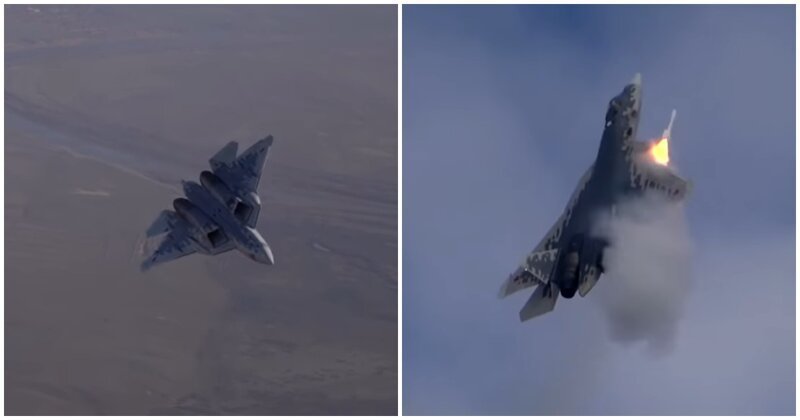 Минобороны опубликовало видео полетов Су-57 на предельных режимах