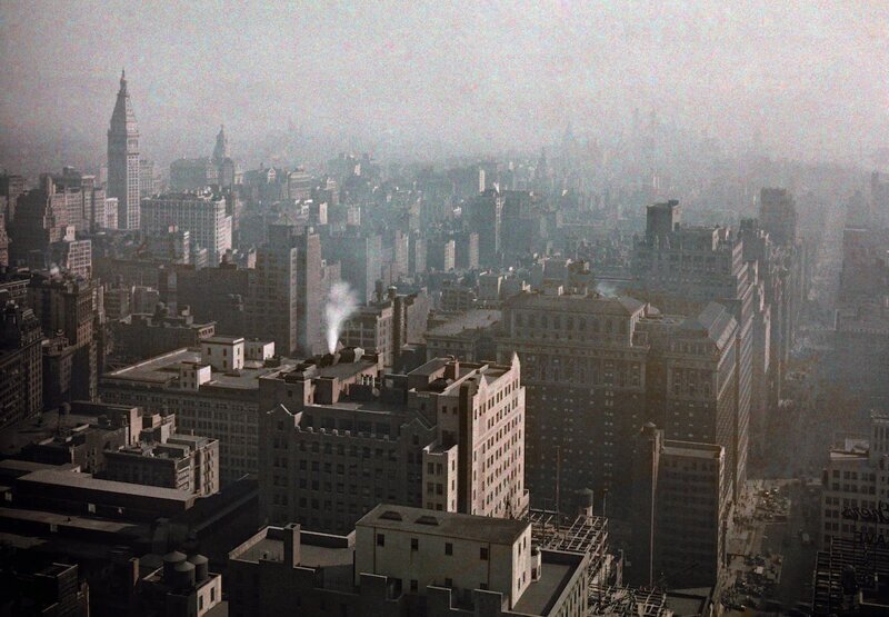 1930. Манхэттен, Нью-Йорк – аэрофотосъемка. Авторы фото: Клифтон Р. Адамс и Эдвин Л. Вишерд