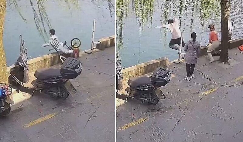 «Держись, пацан»: мужчина прыгнул в реку, чтобы спасти тонущего мальчика