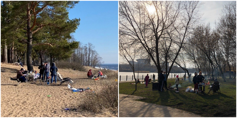 Жители России вовсю отмечают карантин на шашлыках и в парках