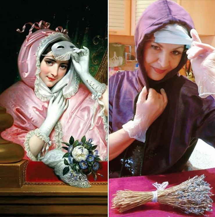 Актуальное прочтение полотна "Дама в маске"; Жозеф-Дезире Кур и Елена Горбачева