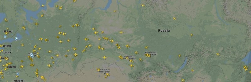Авиасообщение над Россией 3 апреля 2020 года
