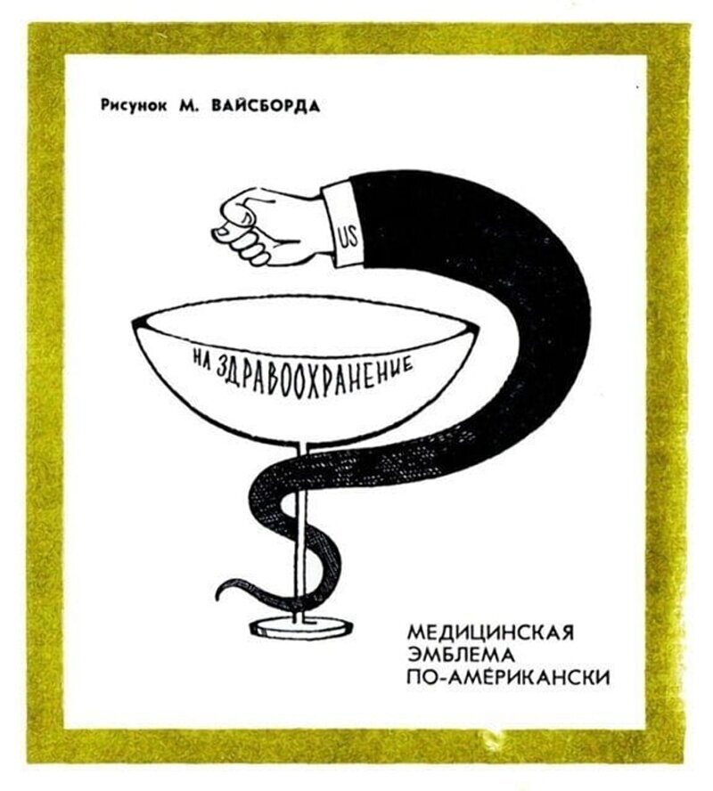Подборка советских иллюстраций о капиталистической системе здравоохранения