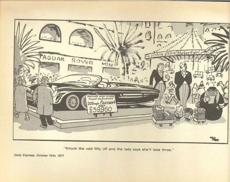 Карикатура 1977 года. Обратите внимание на детей, катящих тележки с каталогами и пресс-материалами