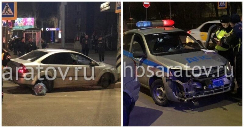 В Саратове пьяный водитель на "Форде" без покрышек пытался уйти от 9 патрульных машин