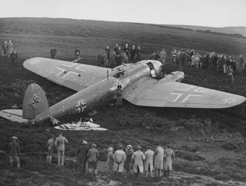 Первый немецкий бомбардировщик сбитый над Великобританией. 28 октября 1939 года. 
