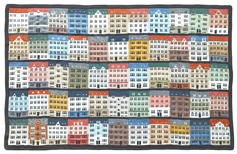 Архитектура Копенгагена на вязаном пледе Джейка Хенцлера