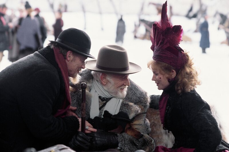 Ричард Харрис и Джулия Ормонд на съемочной площадке фильма «Сибирский цирюльник»