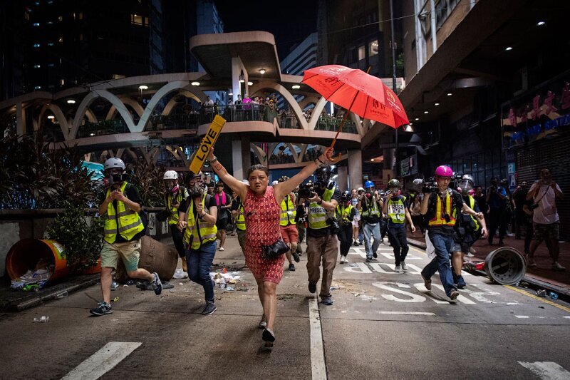 Победитель в категории «Новости». Протесты в Гонконге. (Фото Nicolas Asfouri):