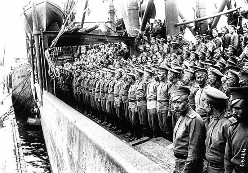 Прибытие русского экспедиционного корпуса в Марсель, Франция, 1916 год