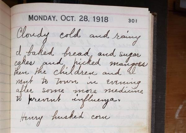 Женщина показала дневники прабабушки, жившей во время испанки