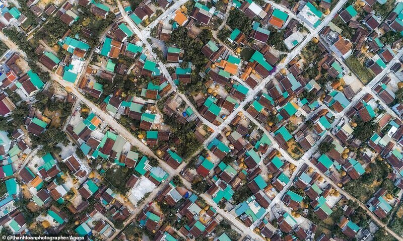 Деревня Тханьхоа, Вьетнам. Вид с воздуха