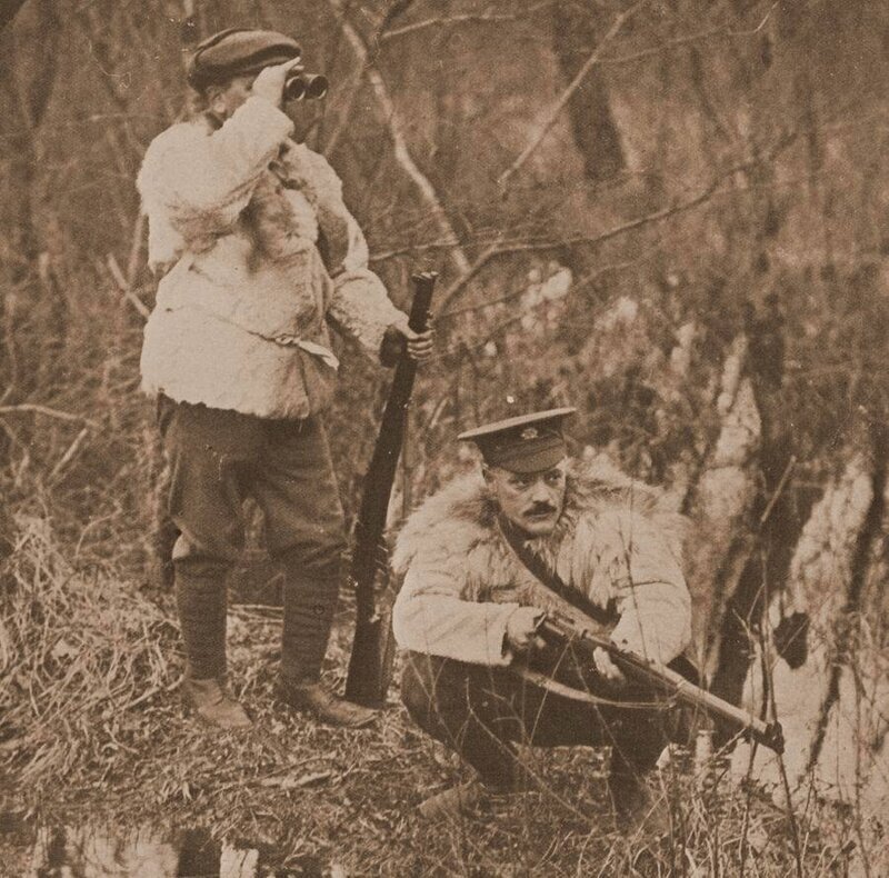 Британские солдаты в дозоре Северная Франция, 1915 год.
