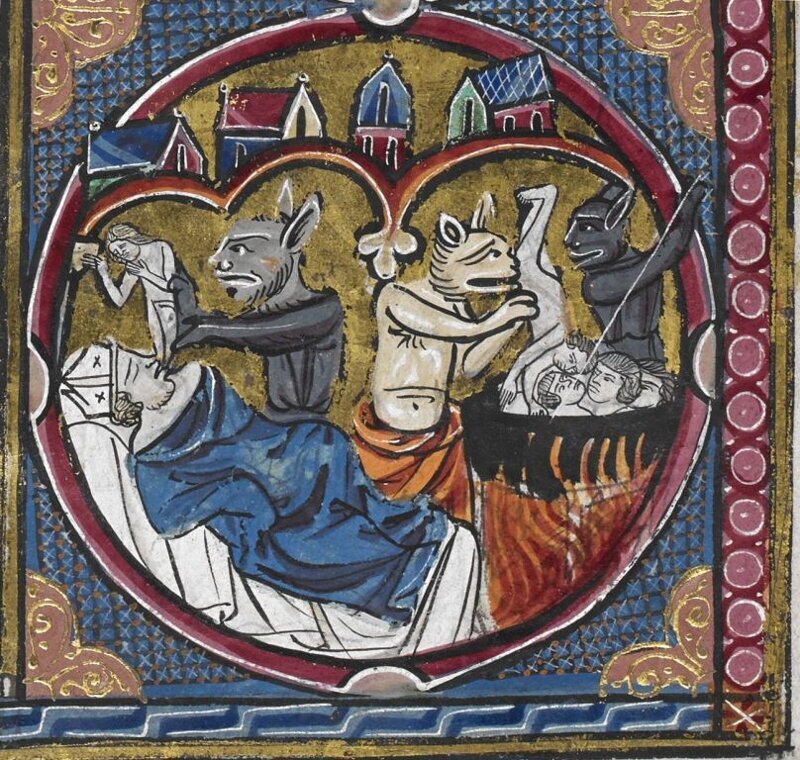 Демоны с кошачьими головами в одной из средневековых книг