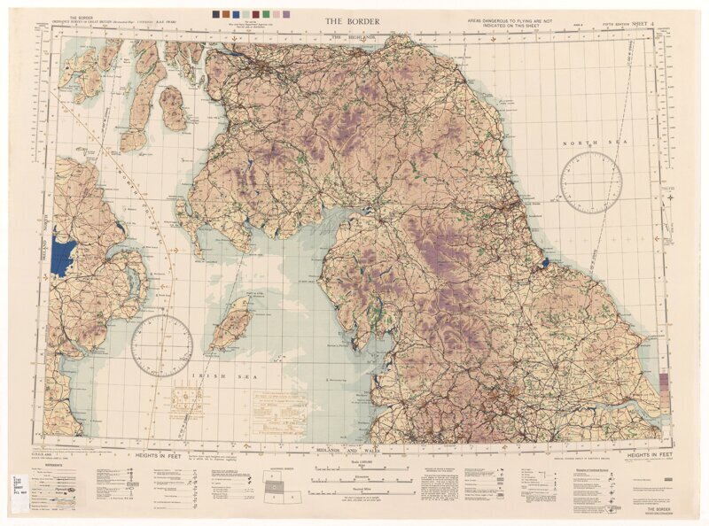Оригинальная карта центральной части Британских островов 1944 г.