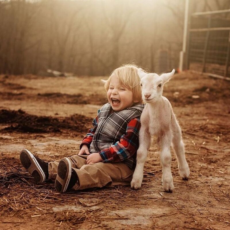 Трогательные портреты детей с животными