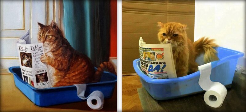 «Кошачий Трон» - картина  Lucia Heffernan и кот Чаки