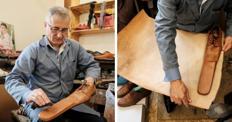 Мужчина из Румынии делает обувь  для социального дистанцирования