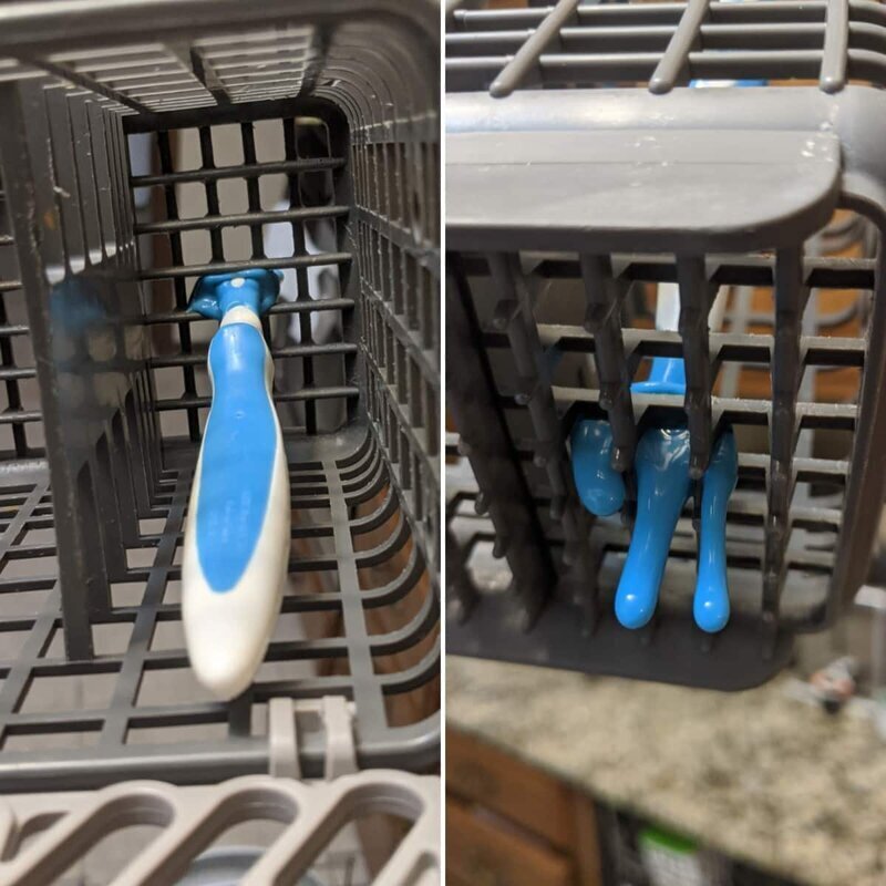 8. Вот что может произойти с детской пластмассовой ложкой в посудомоечной машине