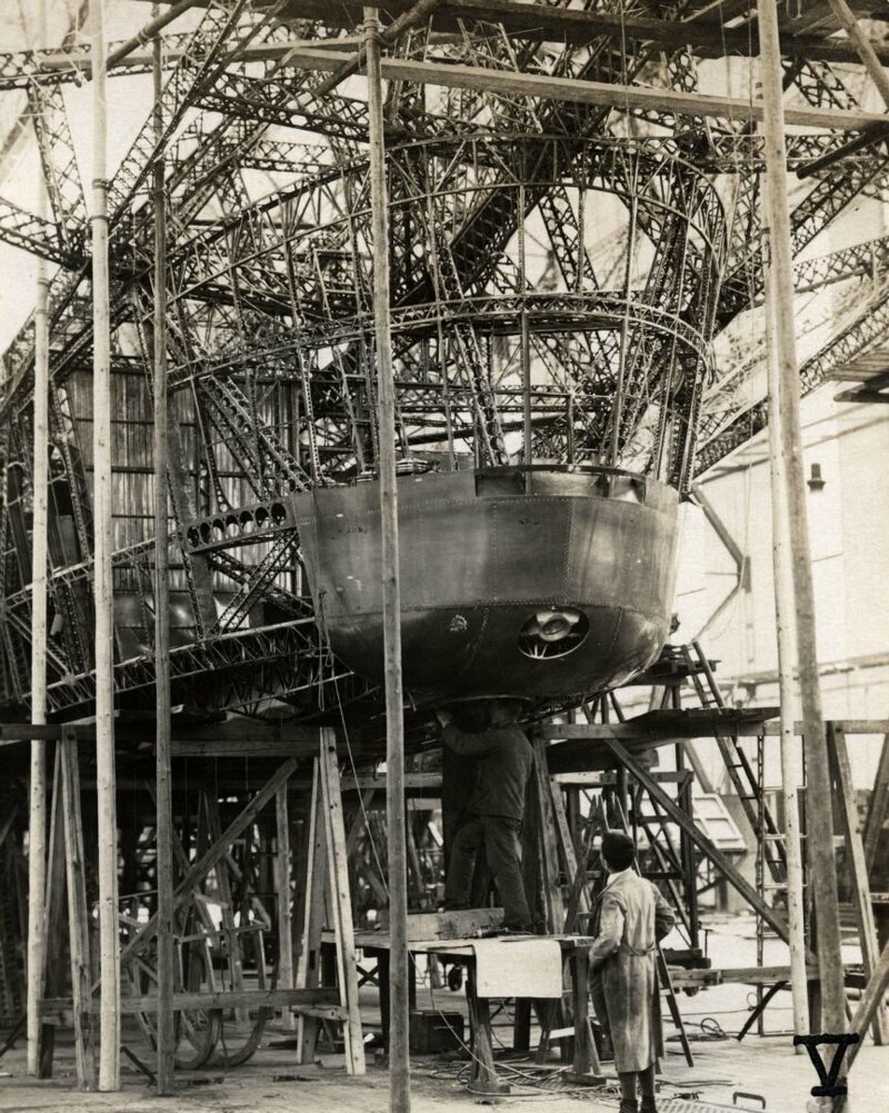 LZ 127 «Граф Цеппелин» 1928: строительство гигантской гондолы дирижабля