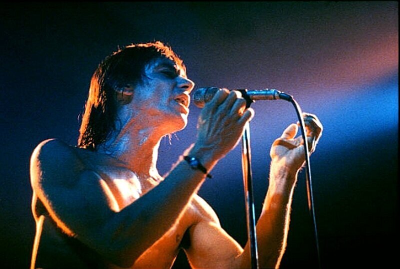 Игги Поп выступает на сцене в Эйлсбери, Великобритания, 2 февраля 1980 года.