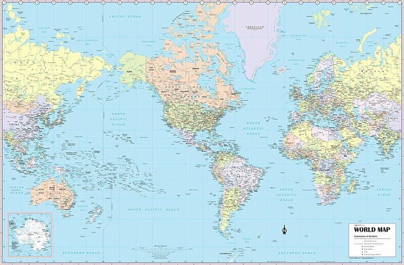 Карта мира в США