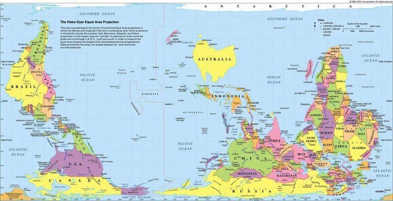 Карта мира в Австралии