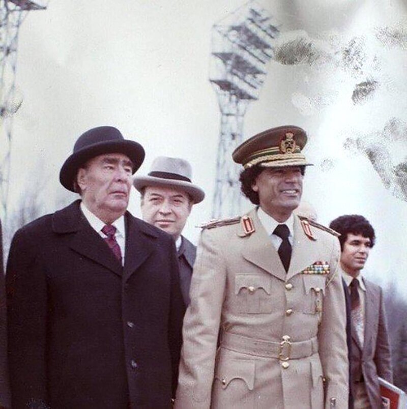 Леонид Брежнев и Муаммар Каддафи. Встреча в Москве, 1976 г