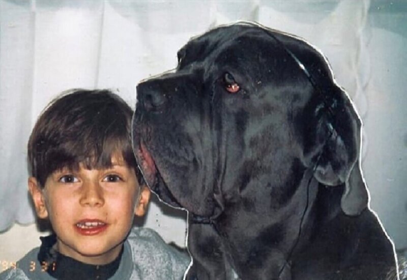 Кирилл Толмацкий «Децл» со своей собакой, 1994 год