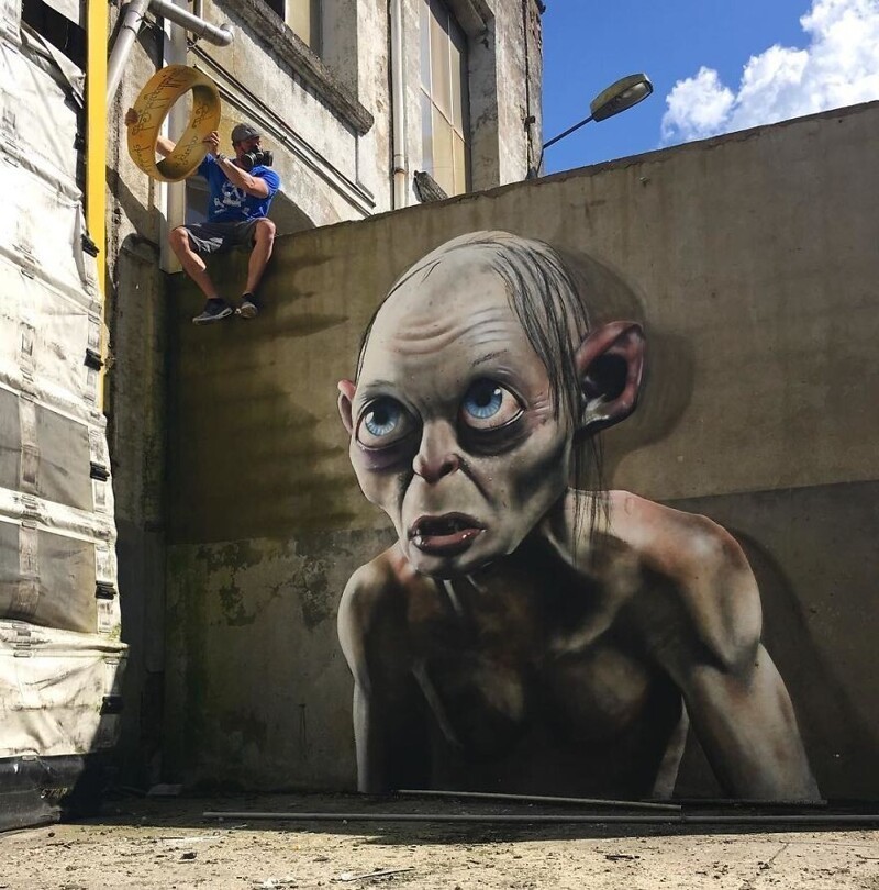 Реалистичное граффити: искусство французского художника, которое делает стены живыми 