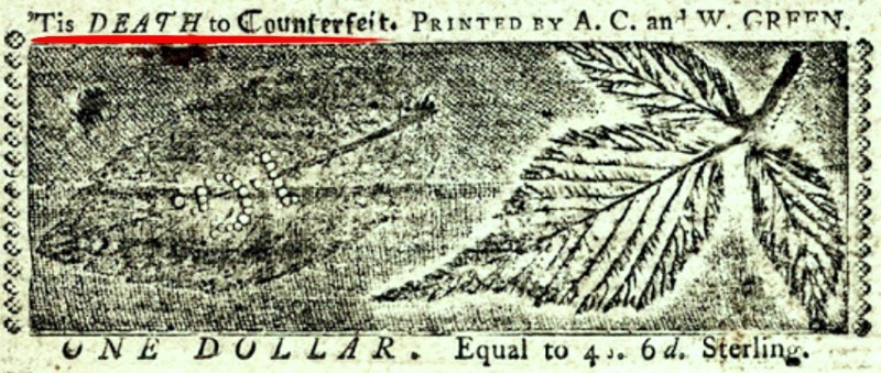 А вот другая купюра в $1 доллар – вообще из 18 века: