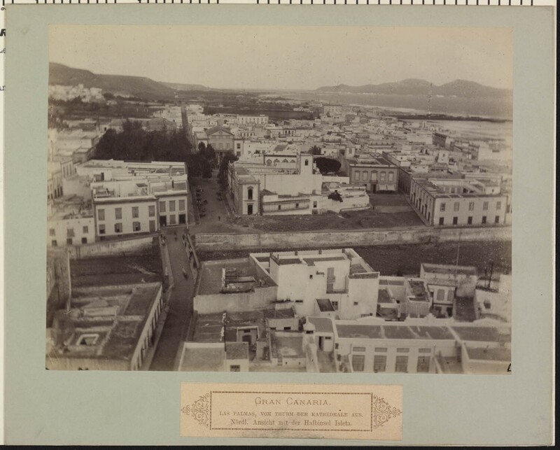 Панорамный вид с башни собора. Лас-Пальмас де Гран Канария, Канарские острова. 1886