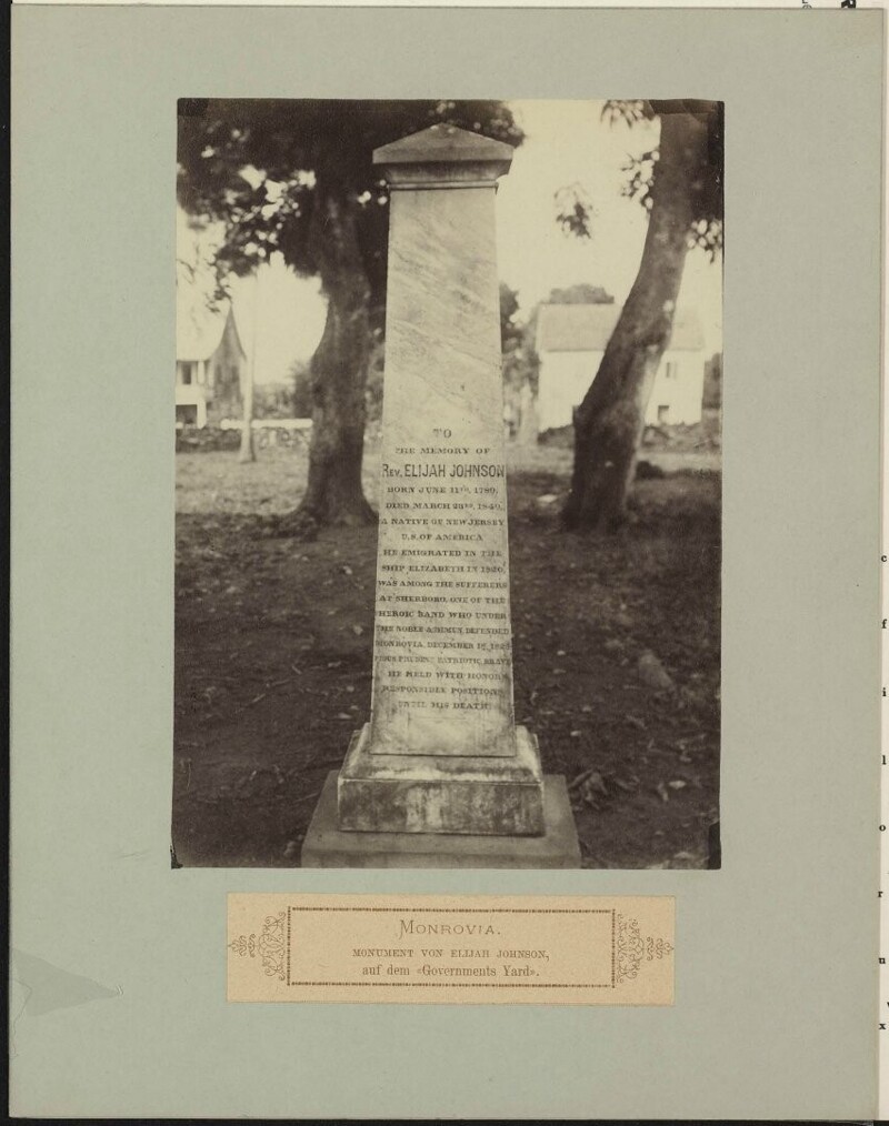 Памятник Илии Джонсону, одному из лидеров первой колонизации Либерии в 1820 году на площади правительства. Монровия, Либерия 1886