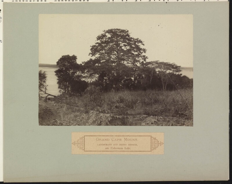 Пейзаж вокруг миссии Бендо у озера Фишермэн,графство Гранд-Кейп-Маунт 1886