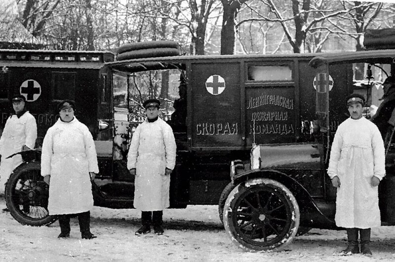 Бригада скорой помощи, подчинённая пожарной команде, Ленинград, 1930