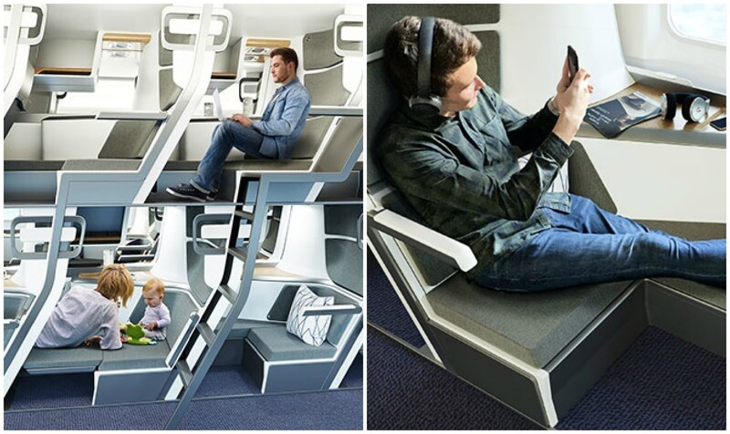 Дизайнеры придумали двухэтажные кресла для самолетов