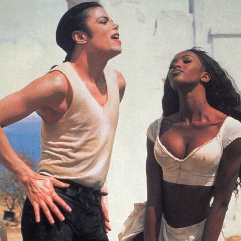 Наоми Кэмпбелл и Майкл Джексон в клипе "In the Closet ", 1992 год.