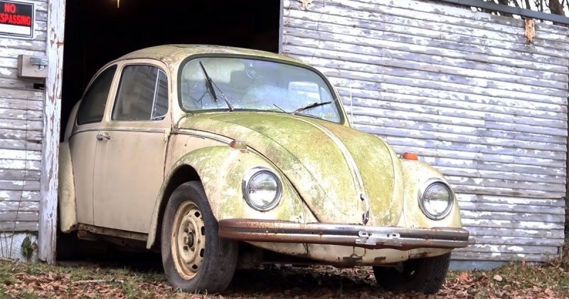 Volkswagen Beetle смогли завести после 20-летнего простоя за несколько часов