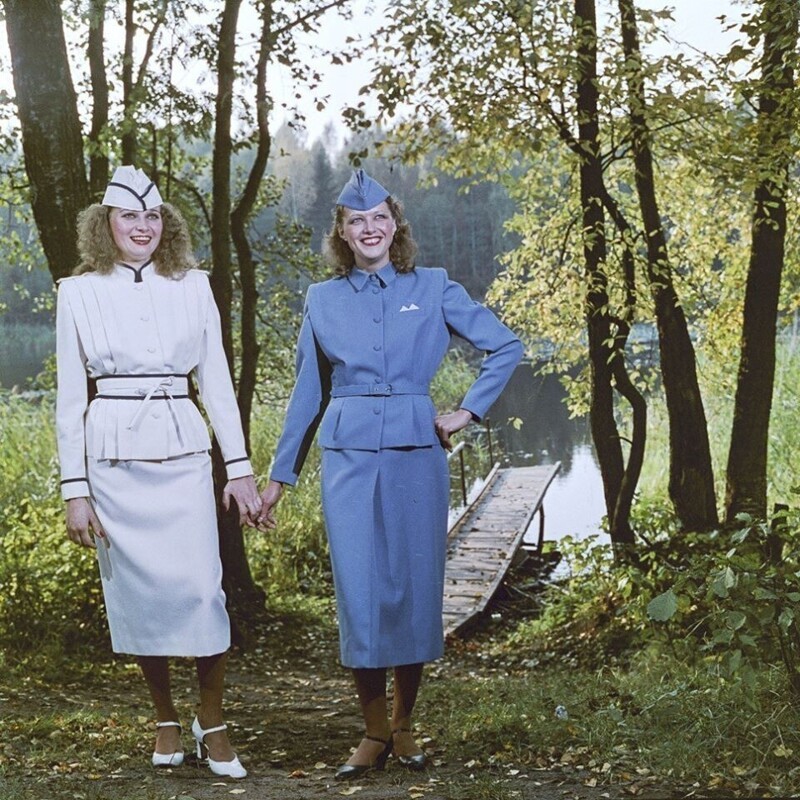 Демонстрация повседневных костюмов из плащевой ткани разработки Витебского дома моделей. Фото: Альфред Церлюкевич, 1979.
