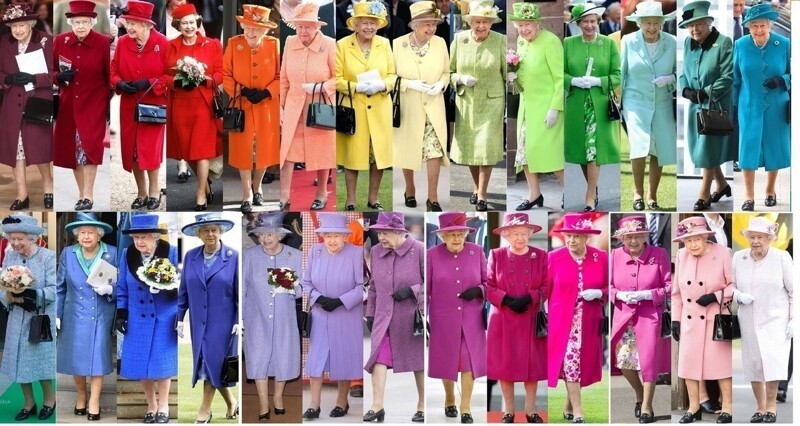Вы действительно считаете, что у вас яркая разноцветная одежда? (королева Великобритании Елизавета II смело экспериментирует с цветом)