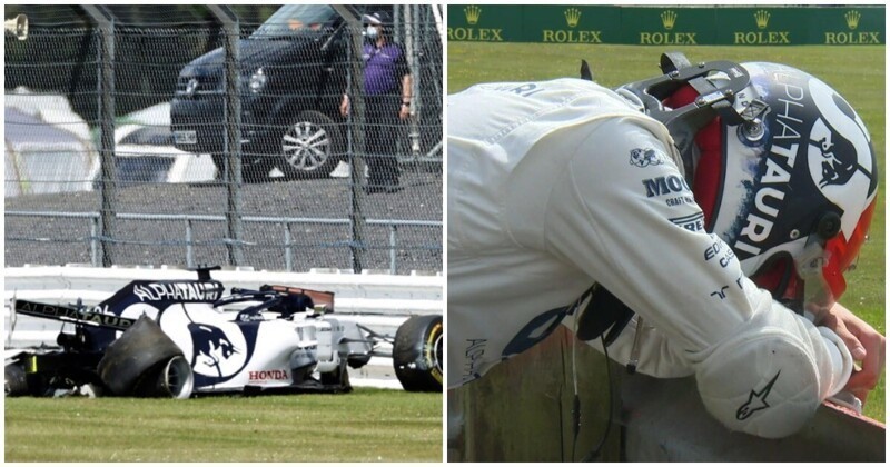 Даниил Квят попал в аварию во время гонки "Формулы-1" в Великобритании