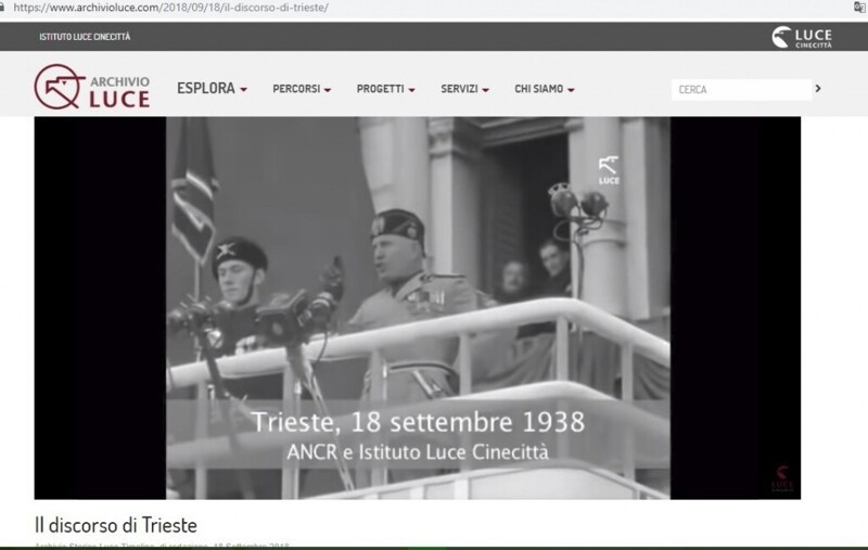 Выступление Муссолини в Триесте 18 сентября 1938 года