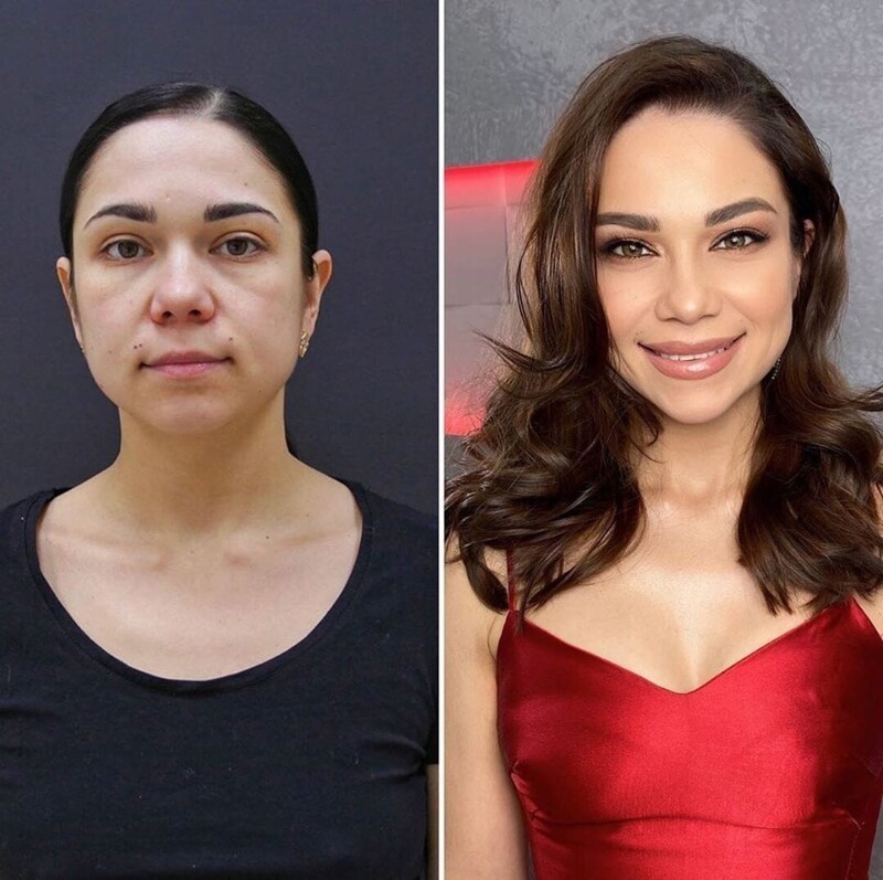 Брюнетки до и после макияжа thumbnail